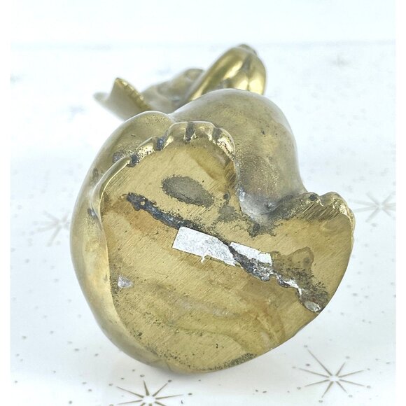 Vintage 80s dog figurine, Hound Puppy, Beagle, Basset, Dachshund, solid brass - Picture 9 of 9